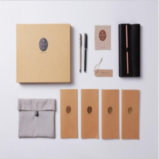 得力（deli）学生/办公组合皮面本/手账日记/旅行套装 7件套