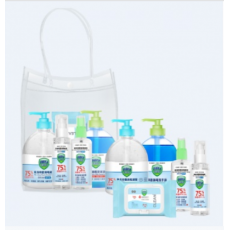 办公及家庭必备 防疫五件套（1瓶免洗凝露500ml 1瓶消毒凝露100ml 1瓶酒精喷雾100ml 1瓶洗手液500ml 40片 酒精湿巾）
