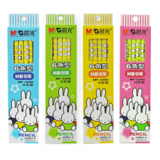晨光（M&G）米菲HB六角木杆木头铅笔12支/盒 颜色随机 MF3200