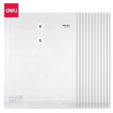 得力5511绕绳文件袋A4档案袋透明塑料资料袋