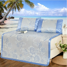 南极人 南极人家纺提花凉席 冰丝席爆款学生 牡丹盛世-蓝 1.8*2.2m床