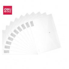 得力 5502 文件袋 资料袋 A4透明按扣公文袋 扣袋档案袋 单只装