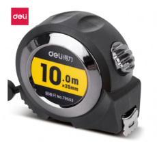 得力(deli)10m全包胶自锁钢卷尺 黑色