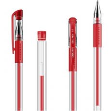 得力 6600ES 中性笔 签字笔 碳素笔办公用品红色水笔 PP环保材料 1支