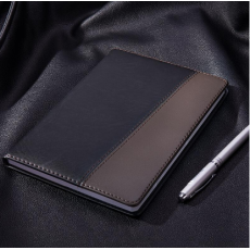 得力 7912 皮革商务记事本 120页 32K 黑色 （计价单位：本）