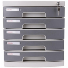 得力8855文件柜 五层桌面资料盒 带锁