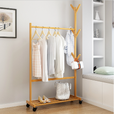 小户型简易衣帽架 现代简约创意客厅卧室立式可移动衣架落地实