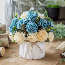 仿真花花束绢花塑料假花装饰花陶瓷花瓶玻璃花瓶花艺摆件玄关客厅茶几家居摆件