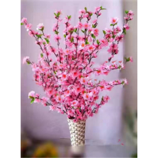 仿真桃花枝65cm 单支
