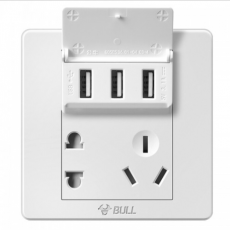 公牛(BULL) 开关插座 G07系列 五孔带3位USB接口插座 86型面板G07E536 白色 插座
