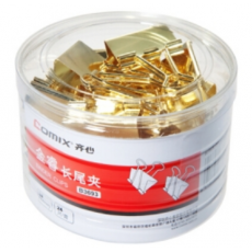 齐心（COMIX）B3693 24只装32mm金色长尾夹/长尾票夹 办公文具 24只装