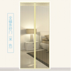 纱门防蚊门帘全磁条磁性沙门自粘磁铁夏季蚊网纱帘 米色(全磁条) 200x80cm