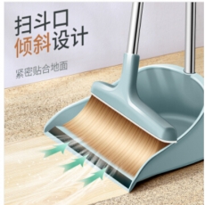 S270820 扫把簸箕套装不锈钢扫地扫帚软毛笤帚簸箕