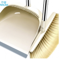 尔蓝（Airline）梳齿款防风扫把簸箕套装 不锈钢杆可旋转扫帚扫地搓斗畚箕组合两件套AL-S101