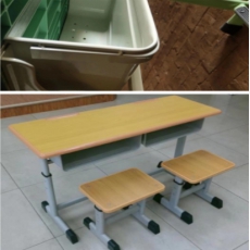 书斗带横撑课桌凳