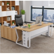 现代钢木办公桌1200mm*600mm*750mm带方柜带挡板