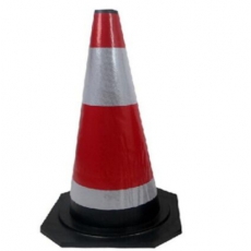 谋福 8409 橡胶反光路锥路障锥雪糕筒桶交通锥桶 （60cm红白橡胶反光路锥）