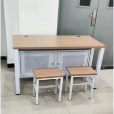 钢木双人电脑桌