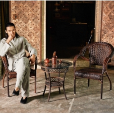 欧乐派（OLEPA） 藤椅三件套 阳台户外桌椅茶几套装庭院休闲藤条