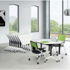 荣将 培训桌 简约会议双层折叠桌长条拼接阅览桌 FT021梯形-1200*600*600