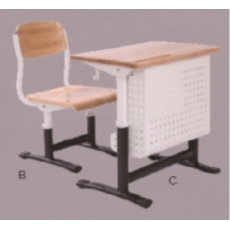 机械升降实木课桌椅