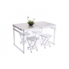 顺优 折叠桌子 户外桌椅 折叠桌椅套装 烧烤桌 便携式桌子 野餐桌 一桌四椅 带伞孔120*70cm SY-0102