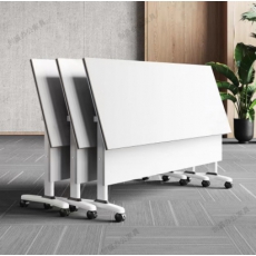 折叠会议培训桌可移动拼接侧翻桌带轮