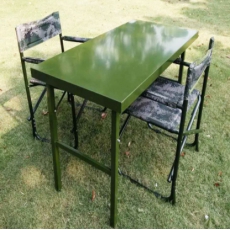 S160597 野战桌椅套装 钢质野战桌（120*60*75）折叠迷彩指挥椅 野战椅（45*36*67） 一桌二椅
